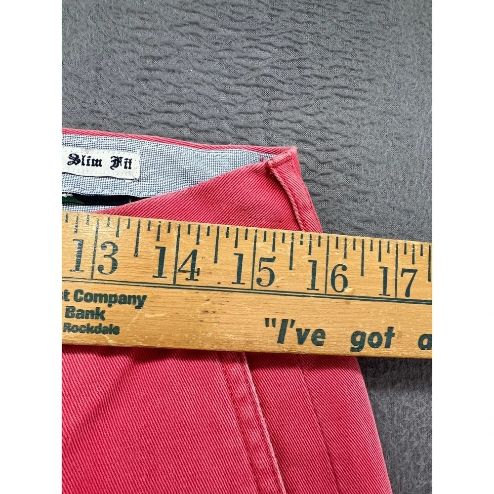 Ralph Lauren Rugby Pants Mens 32x32 Antique Slim Fit Chino Pants Coral Pink